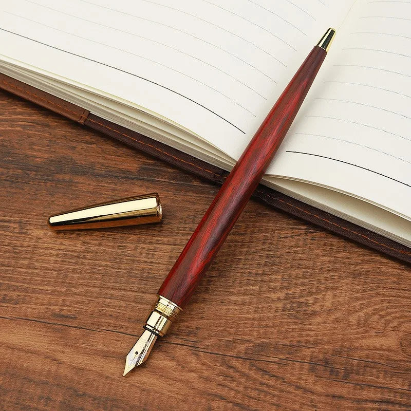 Luxury Fountain Pen - Elegant Wooden Brass Ink Pen for Calligraphy and Signature Writing - ZOOMNSTORE