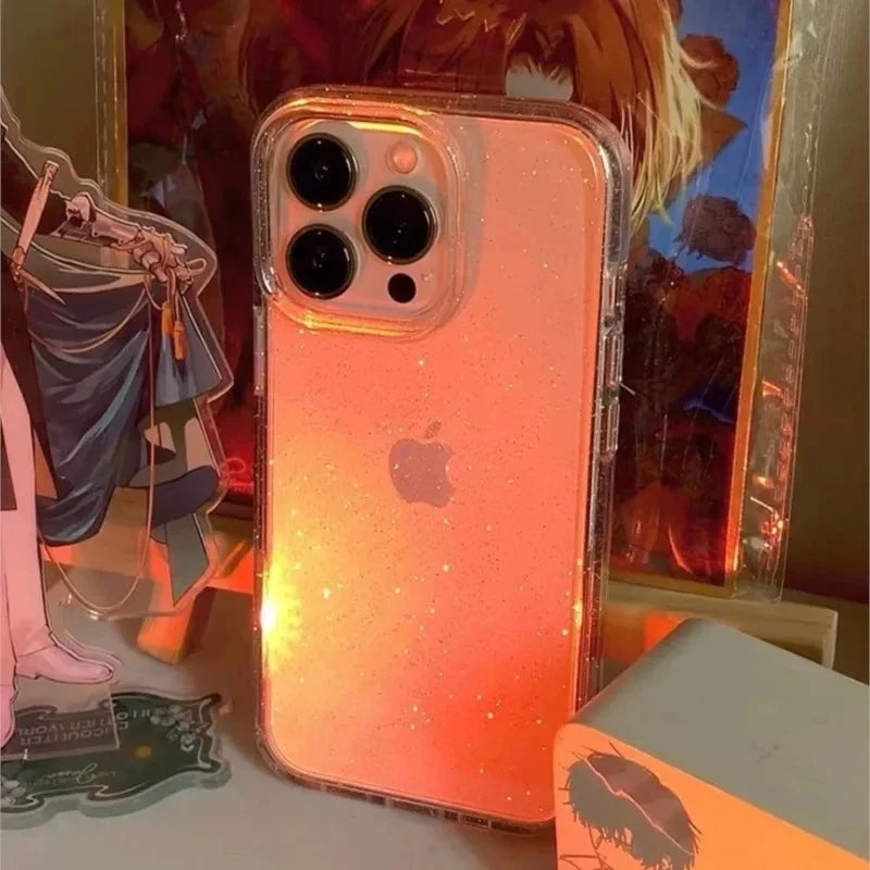 Luxury Glitter Clear Phone Case - Shockproof Soft Cover for iPhone 11-16 Pro Max X XR XS 7 8 Plus - ZOOMNSTORE