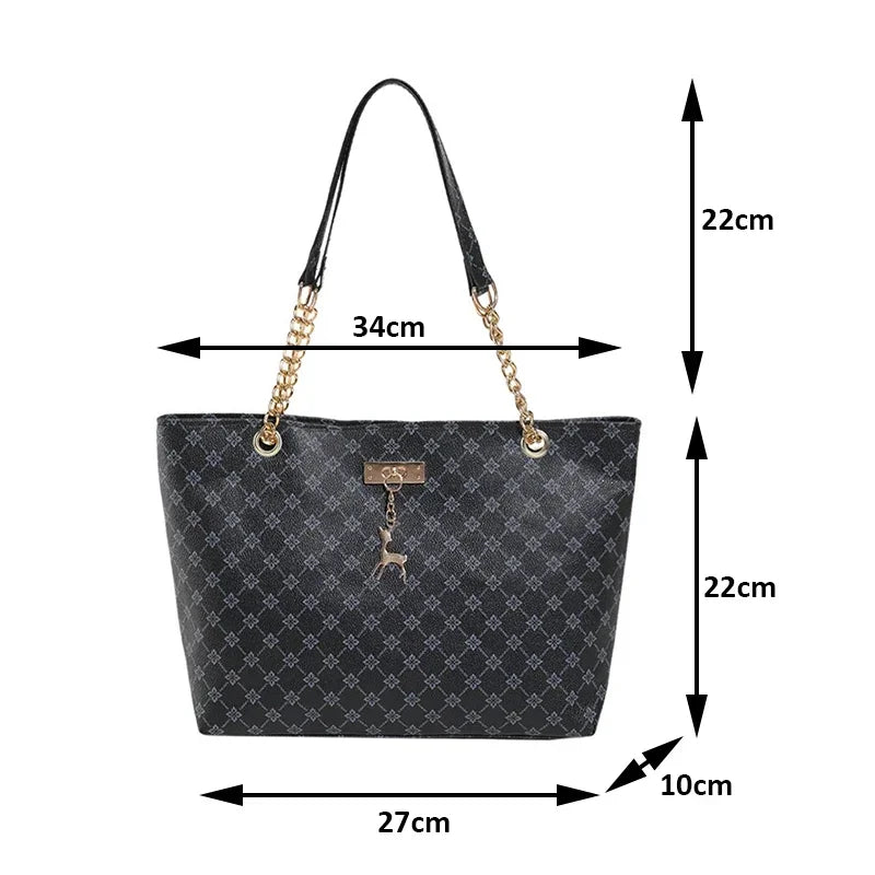 Luxury Handbag Women – Large Capacity PU Material Shoulder Bag With Tassel Decoration - ZOOMNSTORE