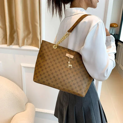 Luxury Handbag Women – Large Capacity PU Material Shoulder Bag With Tassel Decoration - ZOOMNSTORE