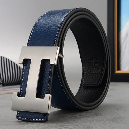 Genuine Leather Belt - Luxury Mens Fashion Belt 38cm Width - ZOOMNSTORE