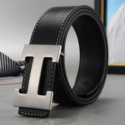 Genuine Leather Belt - Luxury Mens Fashion Belt 38cm Width - ZOOMNSTORE