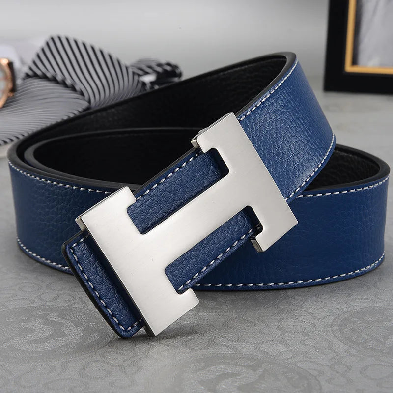 Genuine Leather Belt - Luxury Mens Fashion Belt 38cm Width - ZOOMNSTORE