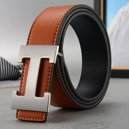 Genuine Leather Belt - Luxury Mens Fashion Belt 38cm Width - ZOOMNSTORE