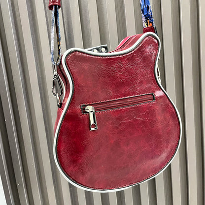 Luxury Leather Crossbody Handbag - Handmade Guitar Shape Purse for Women - ZOOMNSTORE