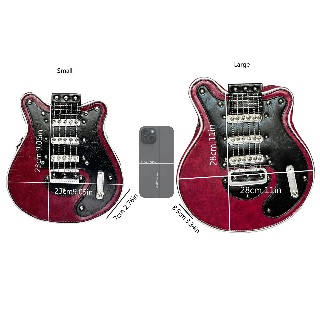 Luxury Leather Crossbody Handbag - Handmade Guitar Shape Purse for Women - ZOOMNSTORE