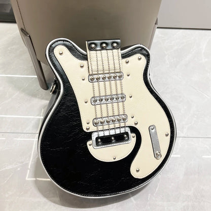 Luxury Leather Crossbody Handbag - Handmade Guitar Shape Purse for Women - ZOOMNSTORE