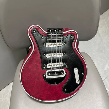 Luxury Leather Crossbody Handbag - Handmade Guitar Shape Purse for Women - ZOOMNSTORE