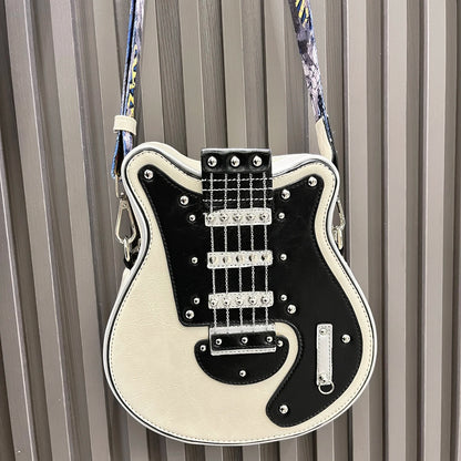 Luxury Leather Crossbody Handbag - Handmade Guitar Shape Purse for Women - ZOOMNSTORE