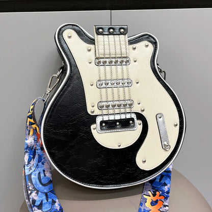 Luxury Leather Crossbody Handbag - Handmade Guitar Shape Purse for Women - ZOOMNSTORE