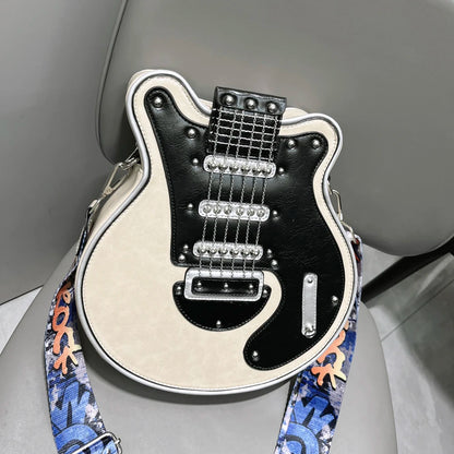 Luxury Leather Crossbody Handbag - Handmade Guitar Shape Purse for Women - ZOOMNSTORE