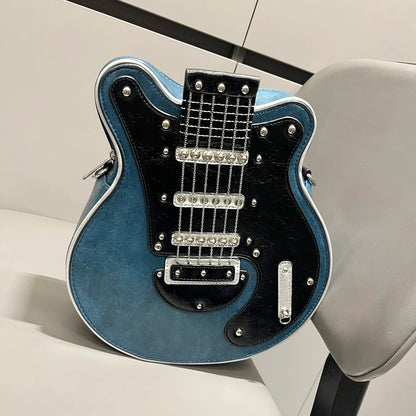 Luxury Leather Crossbody Handbag - Handmade Guitar Shape Purse for Women - ZOOMNSTORE