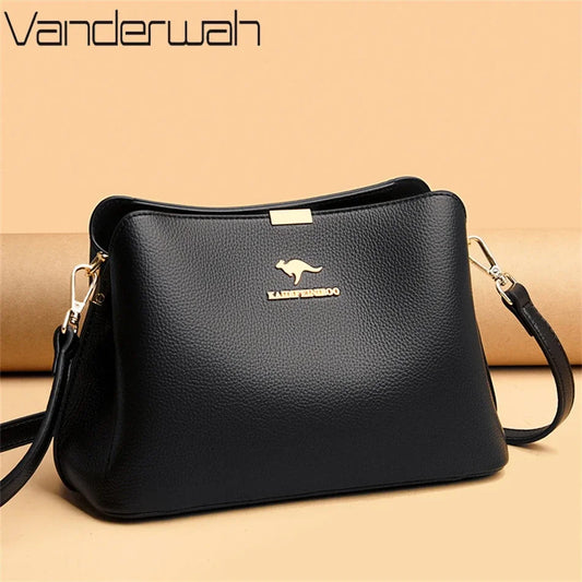Luxury Leather Womens Handbag - Multifunctional Shoulder Messenger Bag - ZOOMNSTORE