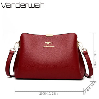 Luxury Leather Womens Handbag - Multifunctional Shoulder Messenger Bag - ZOOMNSTORE