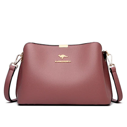 Luxury Leather Womens Handbag - Multifunctional Shoulder Messenger Bag - ZOOMNSTORE