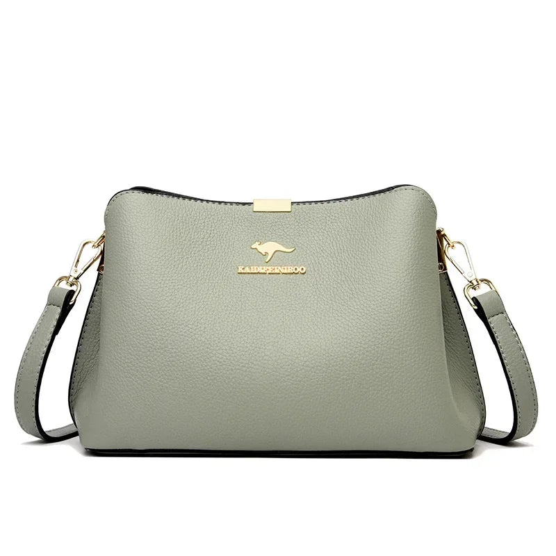 Luxury Leather Womens Handbag - Multifunctional Shoulder Messenger Bag - ZOOMNSTORE