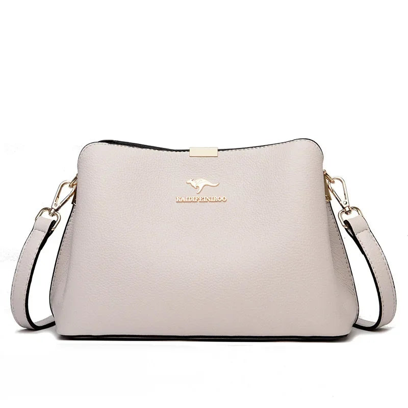 Luxury Leather Womens Handbag - Multifunctional Shoulder Messenger Bag - ZOOMNSTORE