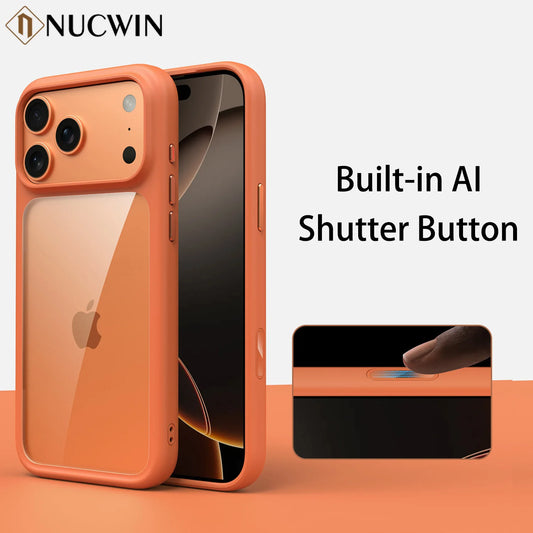 Luxury Matte Transparent Phone Case for iPhone 17 Pro Max - Shockproof Cover with Metal Buttons - ZOOMNSTORE
