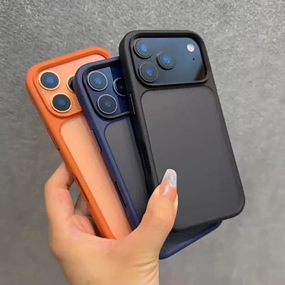 Luxury Matte Transparent Phone Case for iPhone 17 Pro Max - Shockproof Cover with Metal Buttons - ZOOMNSTORE