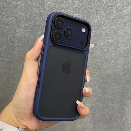 Luxury Matte Transparent Phone Case for iPhone 17 Pro Max - Shockproof Cover with Metal Buttons - ZOOMNSTORE