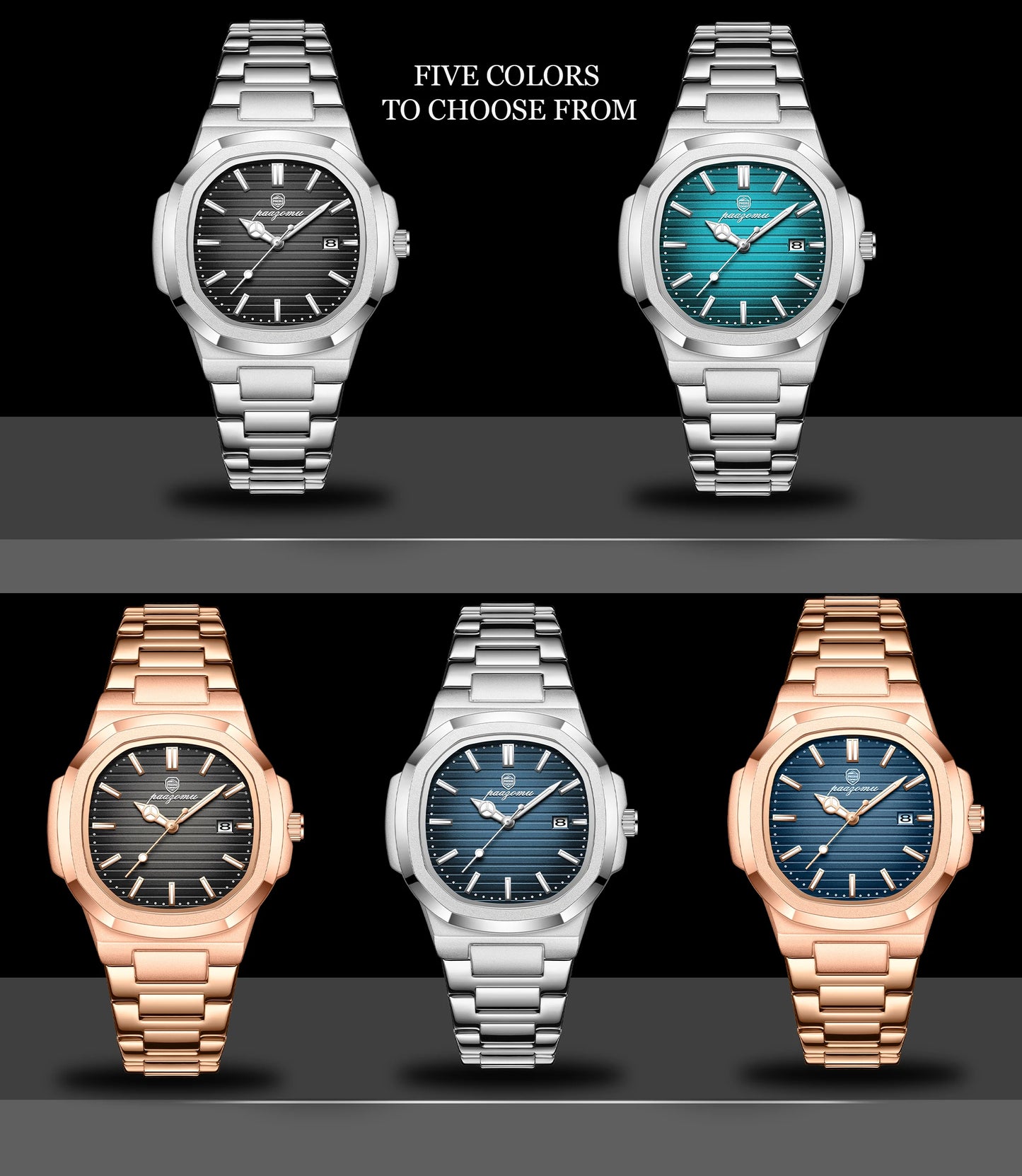 Luxury Men's Watch - Waterproof Stainless Steel Quartz Business Wristwatch With Luminous Date - ZOOMNSTORE