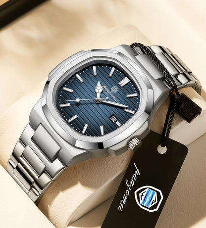 Luxury Men's Watch - Waterproof Stainless Steel Quartz Business Wristwatch With Luminous Date - ZOOMNSTORE