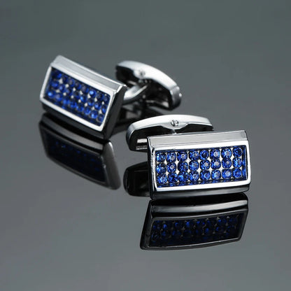 Luxury Mens Cufflinks - Round Crystal Zircon Cats Eye Stone Suit Accessories - ZOOMNSTORE
