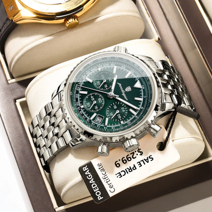 Luxury Military Mens Waterproof Chronograph Watch - Stainless Steel Quartz Timepiece - ZOOMNSTORE