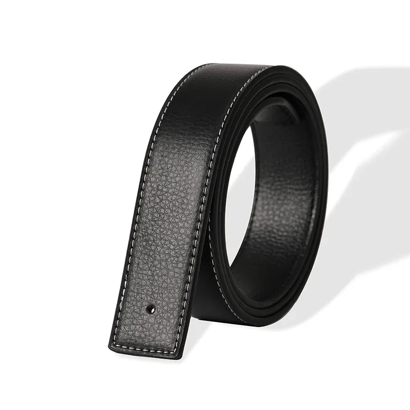 Luxury No-Buckle Mens Belt - High-Quality PU Leather Strap 38cm - ZOOMNSTORE