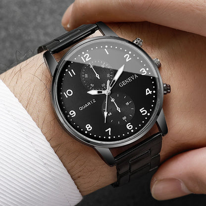 Luxury Quartz Wristwatch - Mens Business Watch With Black Dial & Roman Numerals - ZOOMNSTORE