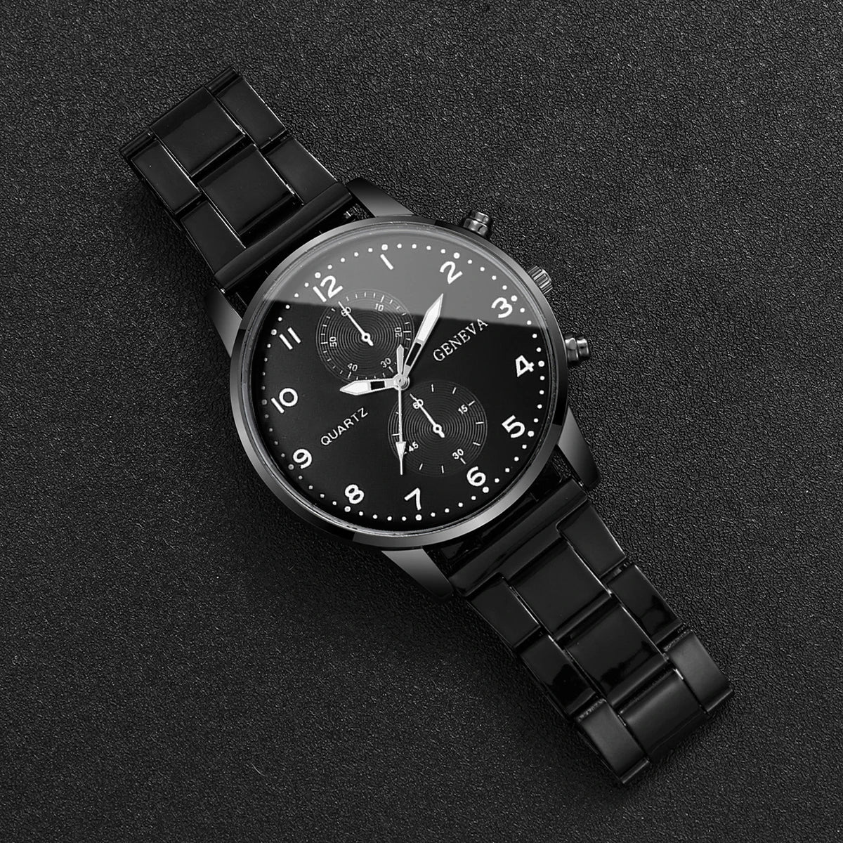 Luxury Quartz Wristwatch - Mens Business Watch With Black Dial & Roman Numerals - ZOOMNSTORE