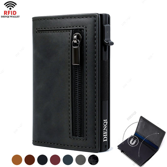 Luxury RFID Blocking Aluminium Wallet - Slim Minimalist Card Holder for Men - ZOOMNSTORE