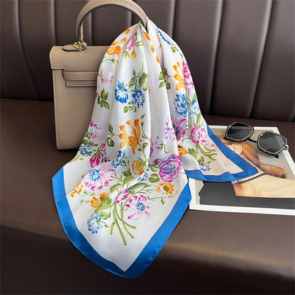 Luxury Satin Silk Scarf - Womens Fashion Shawl Hijab Neckerchief Bandana 2023 - ZOOMNSTORE