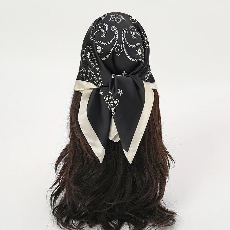 Luxury Satin Silk Scarf - Womens Fashion Shawl Hijab Neckerchief Bandana 2023 - ZOOMNSTORE