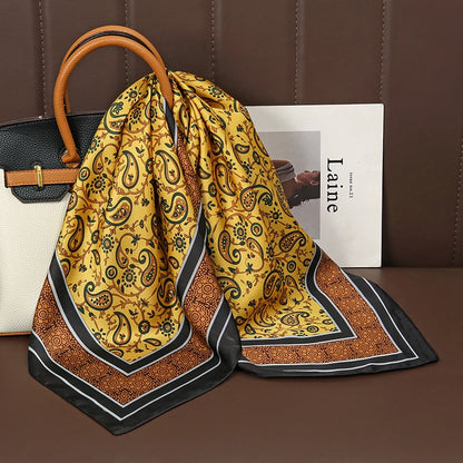 Luxury Satin Silk Scarf - Womens Fashion Shawl Hijab Neckerchief Bandana 2023 - ZOOMNSTORE