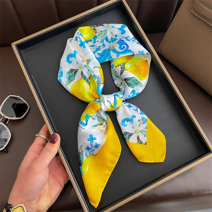 Luxury Satin Silk Scarf - Womens Fashion Shawl Hijab Neckerchief Bandana 2023 - ZOOMNSTORE