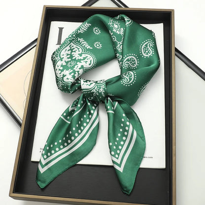 Luxury Silk Cat Print Scarf - Womens Neck Hair Tie Bandana Foulard 70cm - ZOOMNSTORE