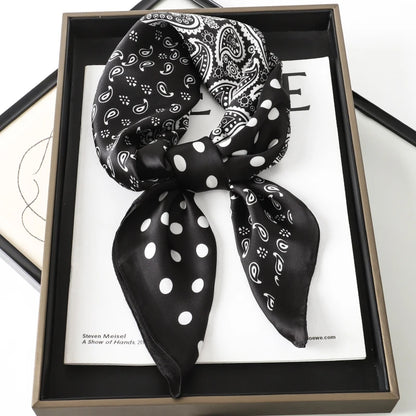 Luxury Silk Cat Print Scarf - Womens Neck Hair Tie Bandana Foulard 70cm - ZOOMNSTORE