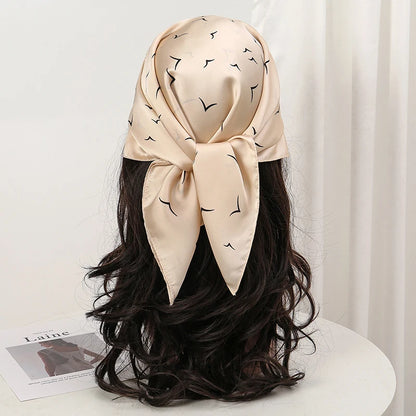 Luxury Silk Head Scarf - Soft Summer Foulard Bandana for Women - ZOOMNSTORE