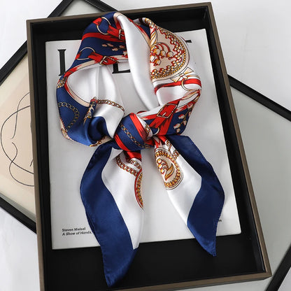 Luxury Silk Head Scarf - Soft Summer Foulard Bandana for Women - ZOOMNSTORE