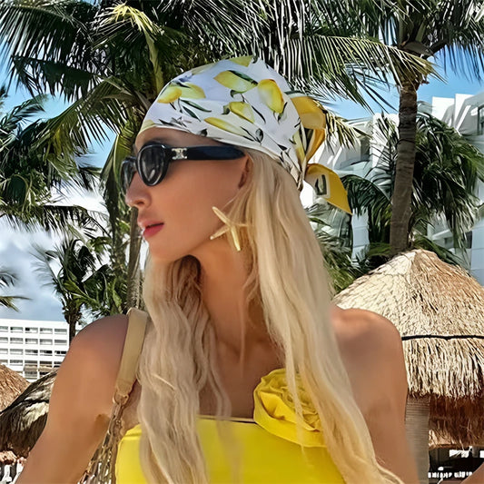 Luxury Silk Head Scarf - Soft Summer Foulard Bandana for Women - ZOOMNSTORE