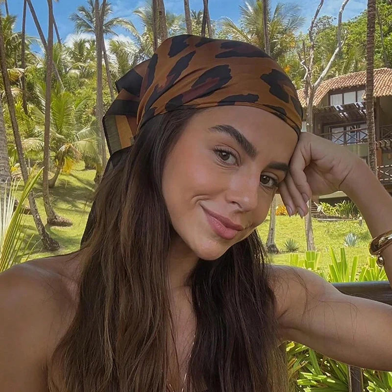 Luxury Silk Head Scarf - Soft Summer Foulard Bandana for Women - ZOOMNSTORE