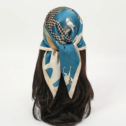 Luxury Silk Head Scarf - Soft Summer Foulard Bandana for Women - ZOOMNSTORE