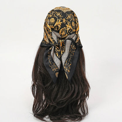Luxury Silk Head Scarf - Soft Summer Foulard Bandana for Women - ZOOMNSTORE