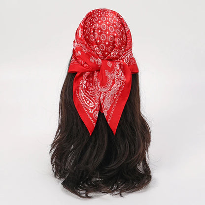 Luxury Silk Head Scarf - Soft Summer Foulard Bandana for Women - ZOOMNSTORE