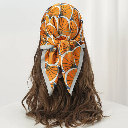 Luxury Silk Head Scarf - Soft Summer Foulard Bandana for Women - ZOOMNSTORE
