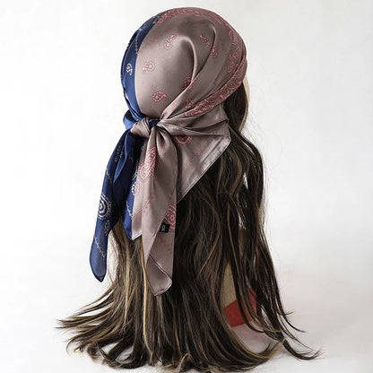 Luxury Silk Head Scarf - Soft Summer Foulard Bandana for Women - ZOOMNSTORE