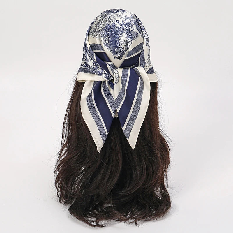 Luxury Silk Head Scarf - Soft Summer Foulard Bandana for Women - ZOOMNSTORE