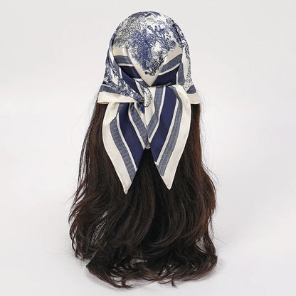 Luxury Silk Head Scarf - Soft Summer Foulard Bandana for Women - ZOOMNSTORE