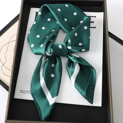 Luxury Silk Plaid Scarf - Soft Satin Neck Hair Tie for Women Foulard Hijab 2021 - ZOOMNSTORE